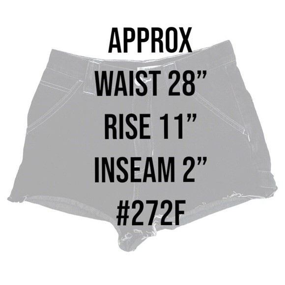 PacSun Carpenter Denim Cut-Off Shorts Black Raw Hem Women’s Size 28 High Rise - Picture 4 of 5